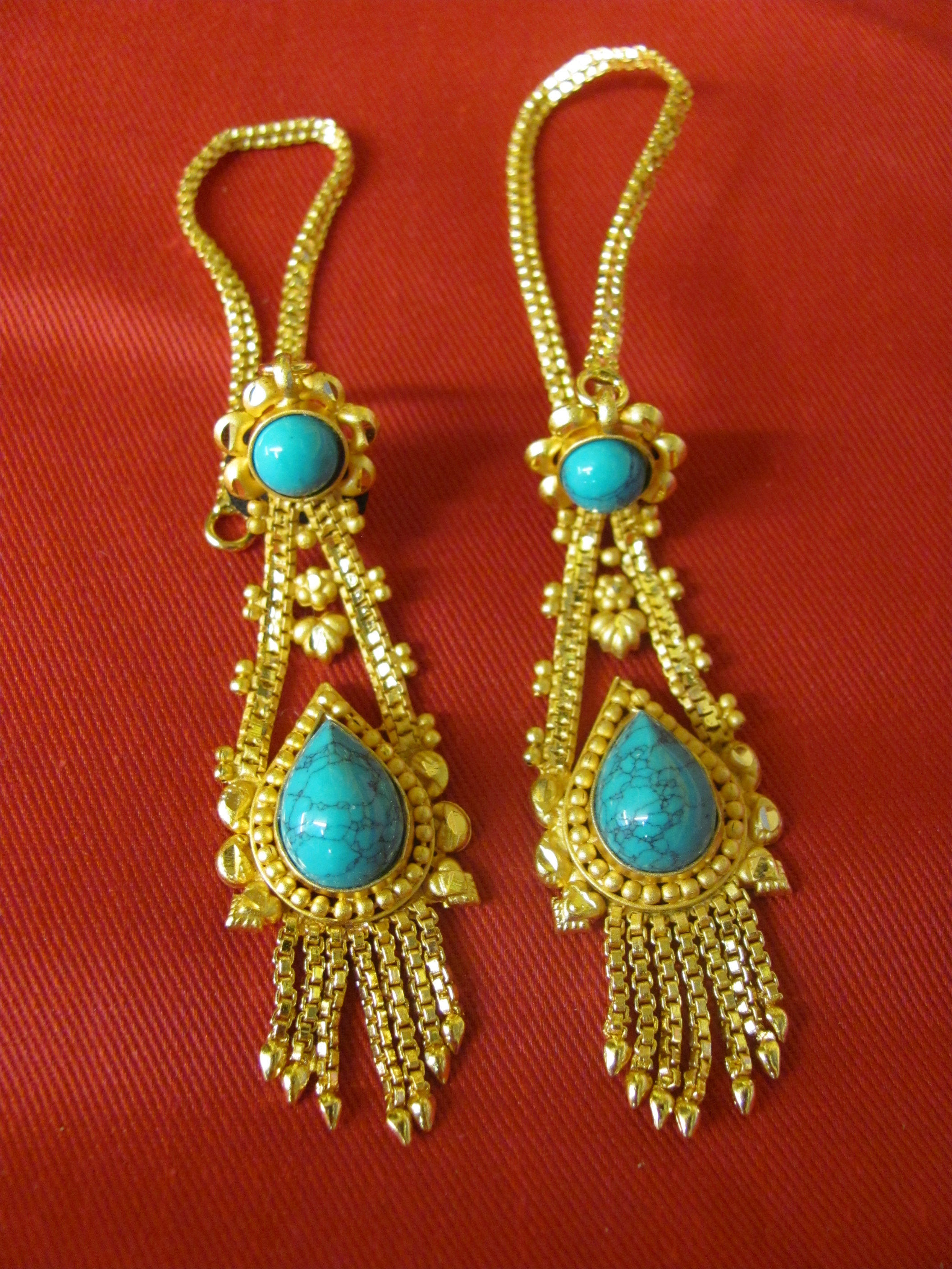 Tibetan sale gold earrings